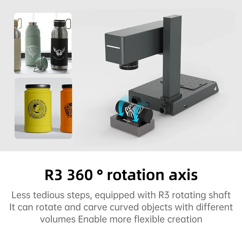 DAJA M4 PRO Dual Portable Laser Engraver Fast Fiber Marking for All Material Cylinder Cup Jewelry Ring Dog Tag Wood Metal Part