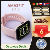 Amazfit Bip 5 Smartwatch BT 5.0 1.91'' LCD Touchscreen 10 Days Battery Life 120+ Sport Modes Bluetooth Call Download APPs GPS