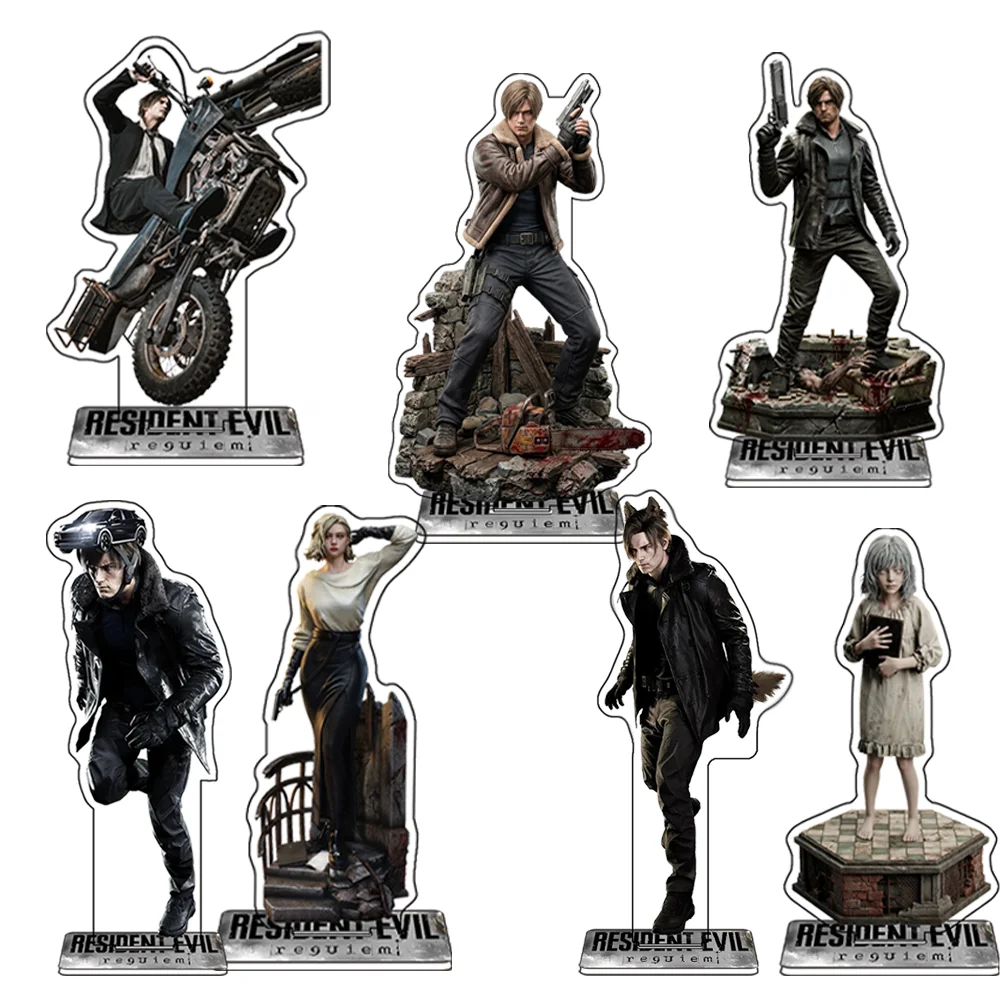 Game Resident Evil Requiem Leon Scott Kennedy Grace Ashcroft 15cm Anime Acrylic Stand Keychain Character Model Desk Decor Gifts
