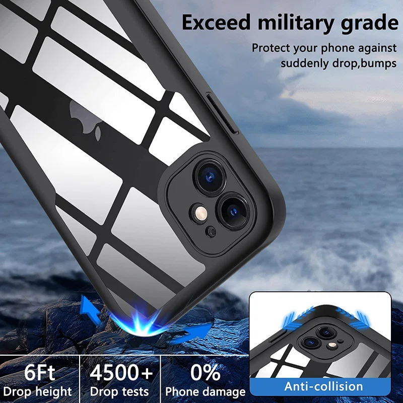 Funda de protección de cuerpo completo 360 para iPhone 15 14 13 12 11 Pro Max X XR 7 8 Plus SE 2020 Cubierta a prueba de golpes para pantalla frontal 6