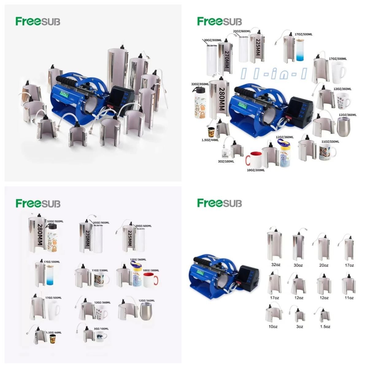 

WJW New Arrivals Multifunctional Mug Cup Printing Machine 11 in 1 20OZ 30OZ Tumbler Mug Heat Press Machines