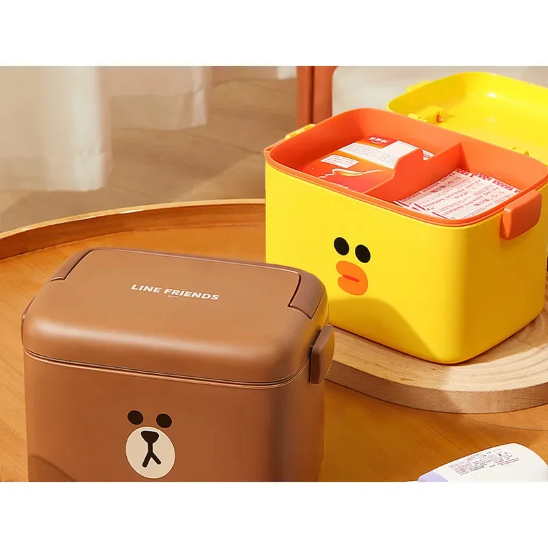 Rilakkuma Storage Box Home Use Medicine Box Emergency Medical Care Storage Box Large Capacity Multi Layer Medicine Box Lunch Box