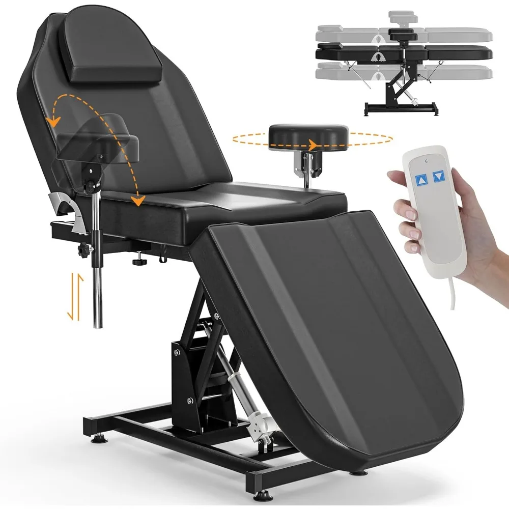 Silla de tatuaje eléctrica, cama Facial motorizada para esteticista, ajuste de altura, para clientes, silla de Spa de belleza profesional