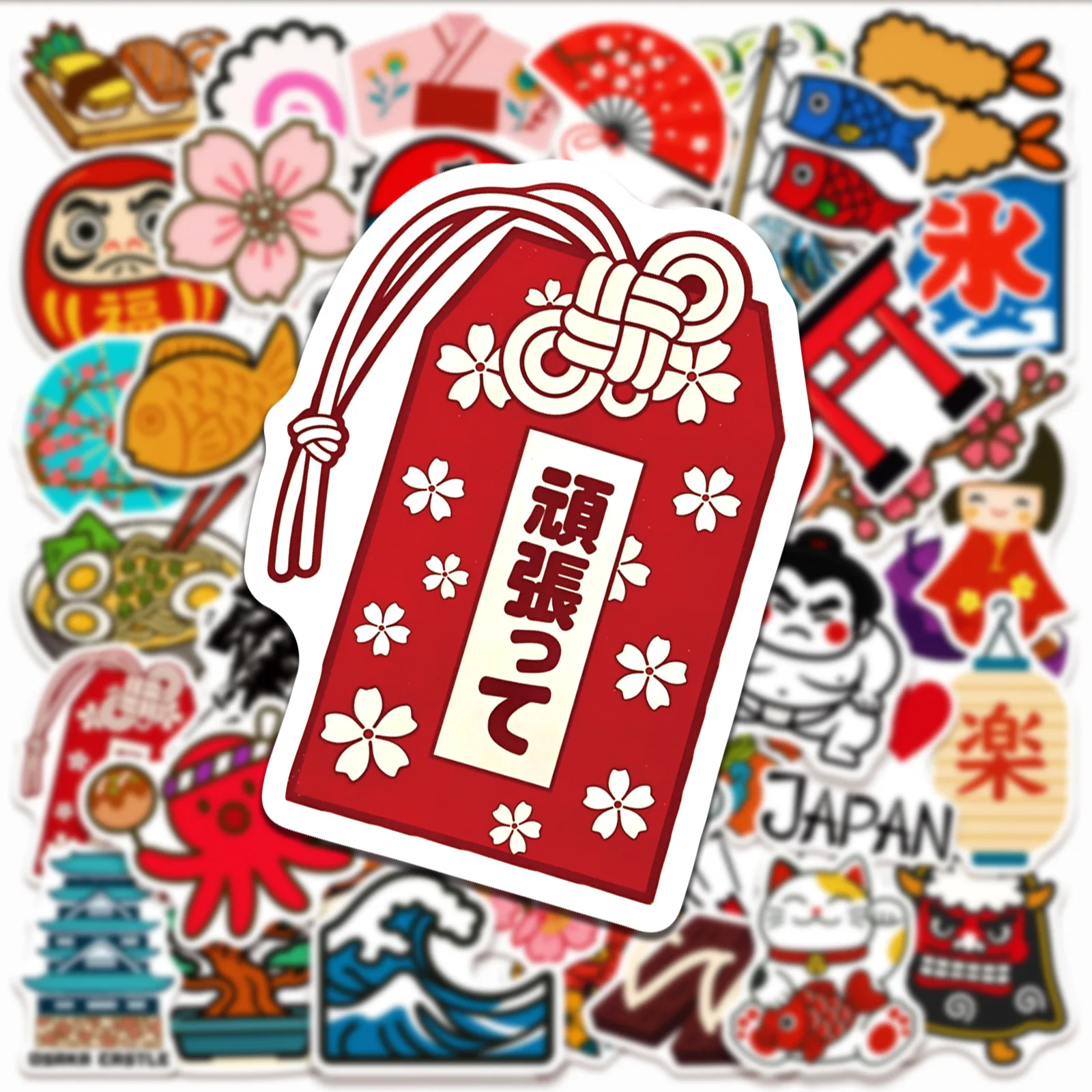 

10/30/50PCS Japanese Traditional Culture Sumo Pulled Noodles Cartoon Graffiti Sticker Personalized Decoration Decal Kids Toy