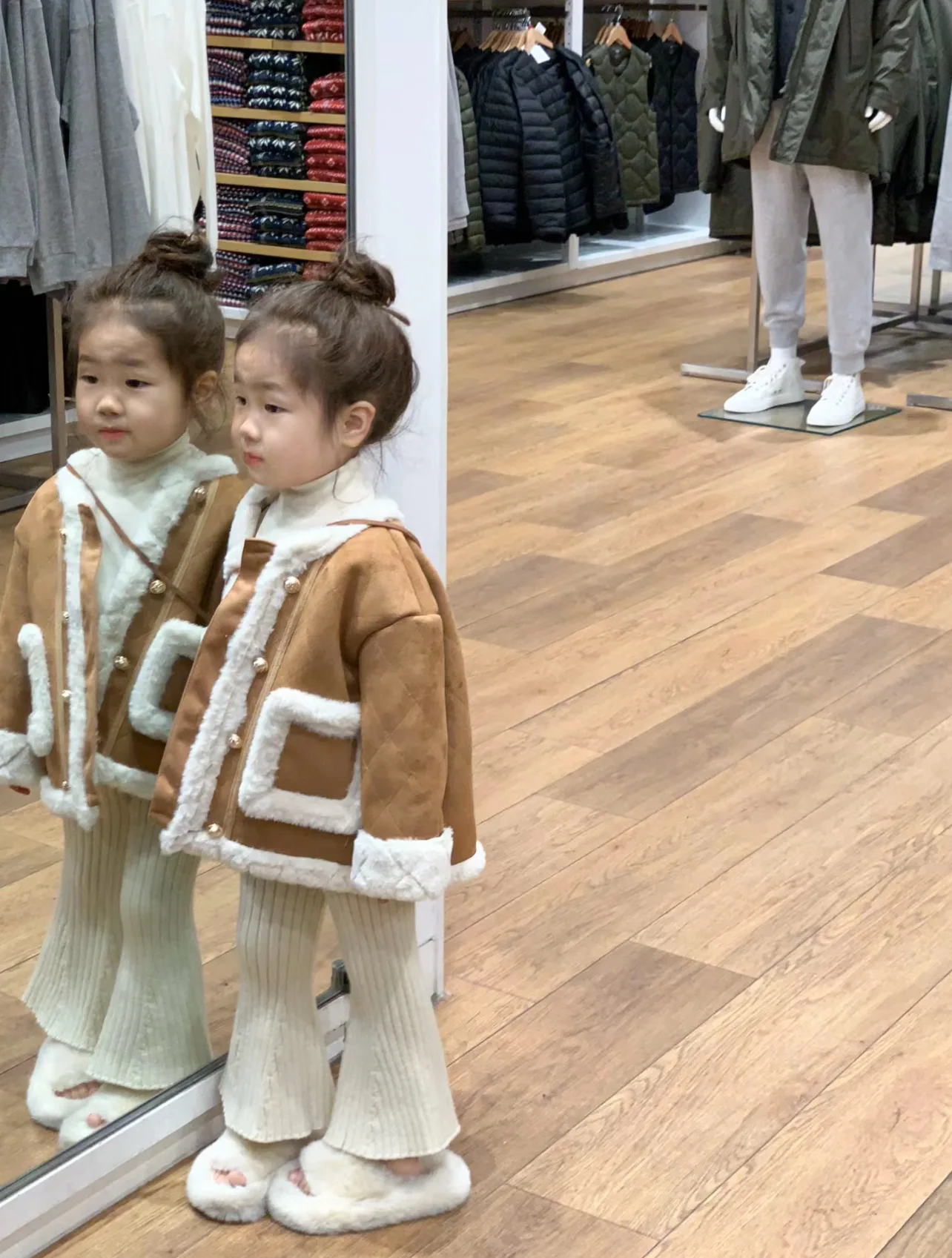 

Girls Wool Khaki Coat Children 2024 New Autumn Winter Collection Fashion Simple Casual Coat Korean Simple Style Clothes