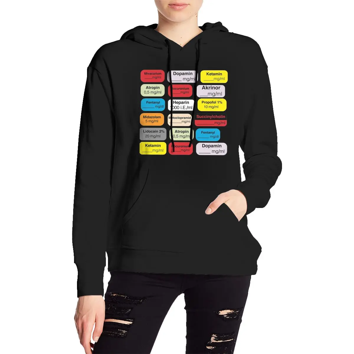 

Anesthesia Medication Hoodies Harajuku Pullover Autumn Winter Men Women Couple Sweatshirt Long Sleeve Tops