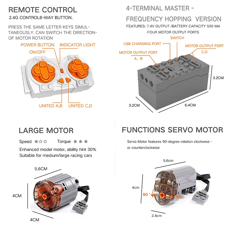 ランボルギーニsio fkp 37 42115用レゴ電動モーター,おもちゃモデル,mocエンジンシステムのみ