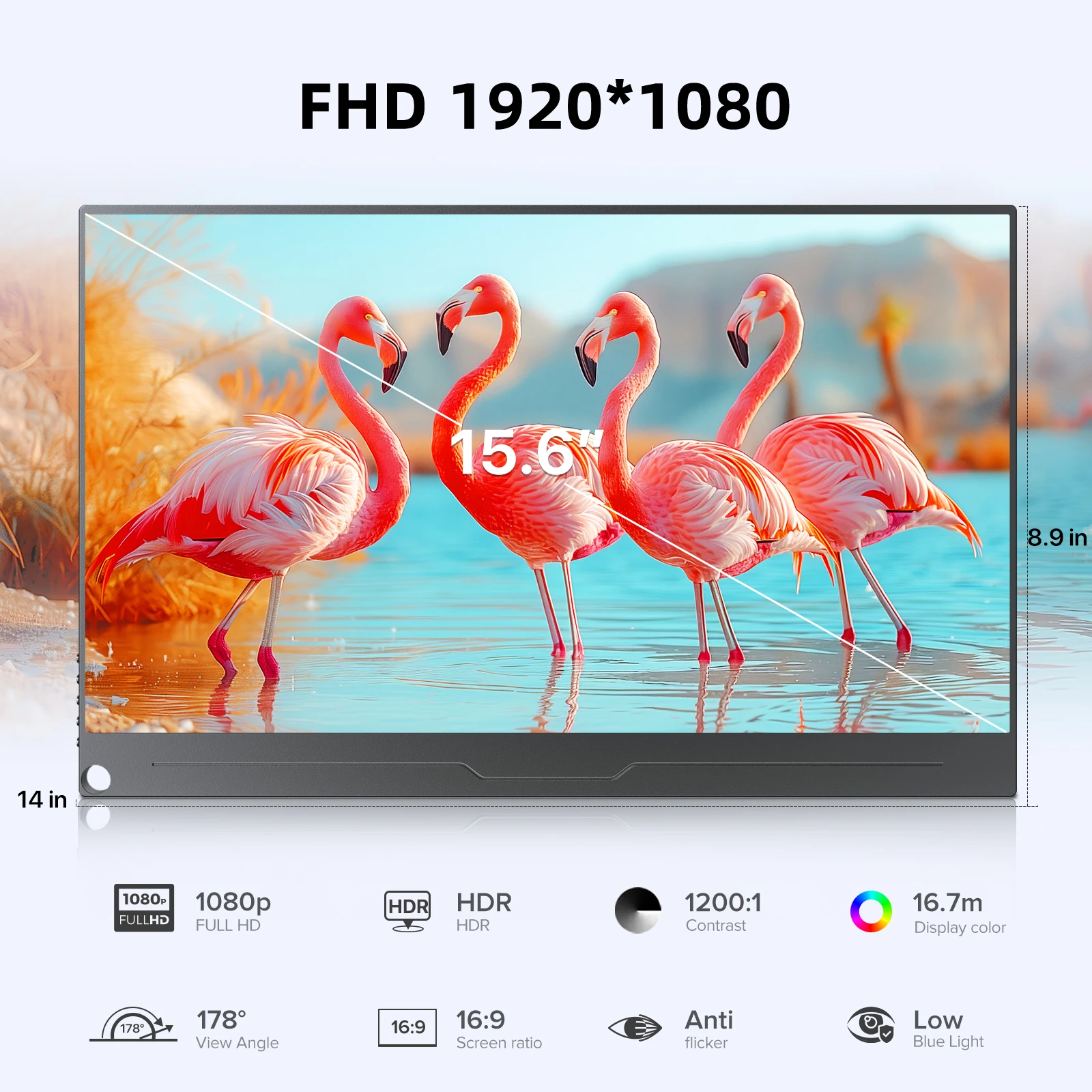 Imagem -02 - Uperfect 15.6 1080p Monitor de Jogos Portátil Ultra-fino Hdmi Usb c Extensor de Tela com Vesa para Samsung Dex Laptop pc Telefone Mac Xbox Ps4 Switch