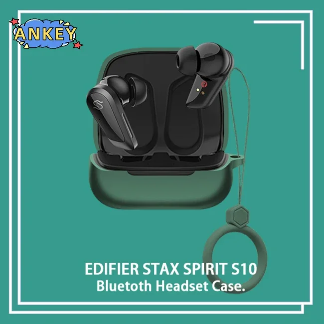 Case for Edifier STAX SPIRIT S10 Protective Cover ring Anti-fall Soft Silicone Wireless Bluetooth Earbuds Carrying