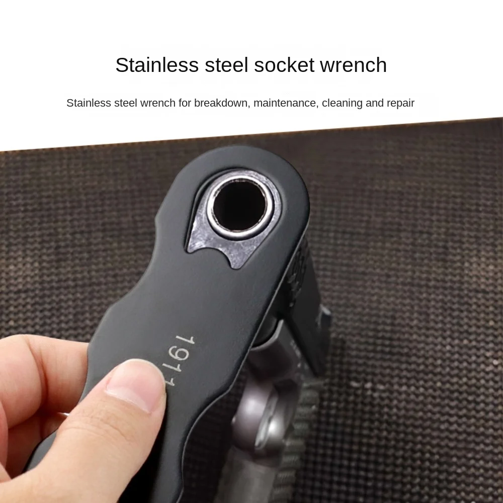 Stainless Steel Socket Wrench Irregularly Multifunctional Steel Sports Spanner Ergonomic Design for 1911 Barrel Bushing Wrench