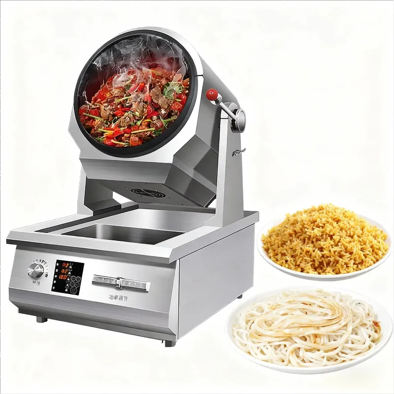Factory Automatic Stir Fried Rice Rotating Cylinder Cooker Ggas Electric Wok Cooking Machine Fry Restaurant Kitchen Pot Ro-bot