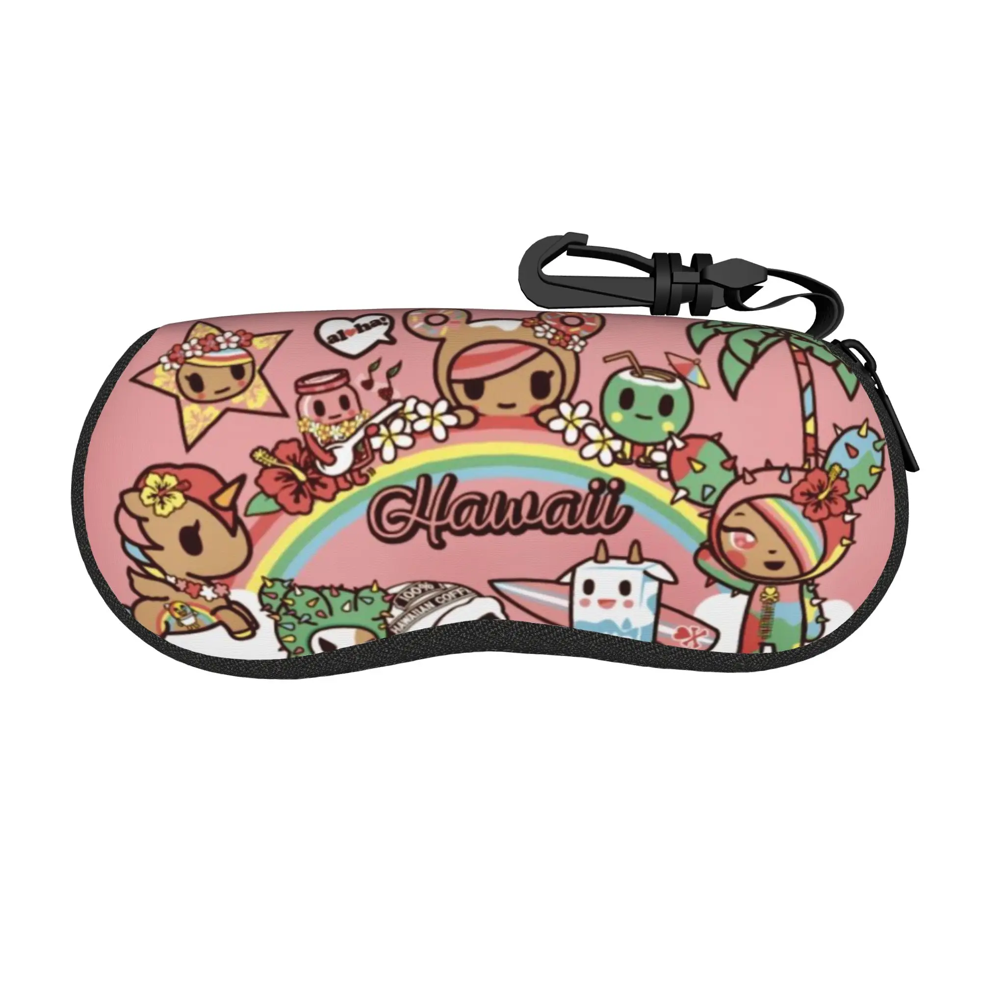 Harajuku Cartoon Glasses Case Donutella Sandy Unicorno  Accessories  Zipper  Glasses Protector Cartoon Eye Contacts Case
