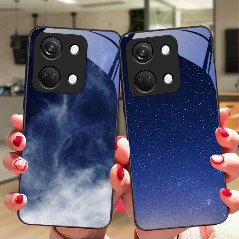 

Green Starry Sky For OnePlus Nord 3 5 6T 7 Pro 8 12 10T Reno8 Lite 5G 10R Nord N30 Hard Shell Tempered Glass Phone Case Black