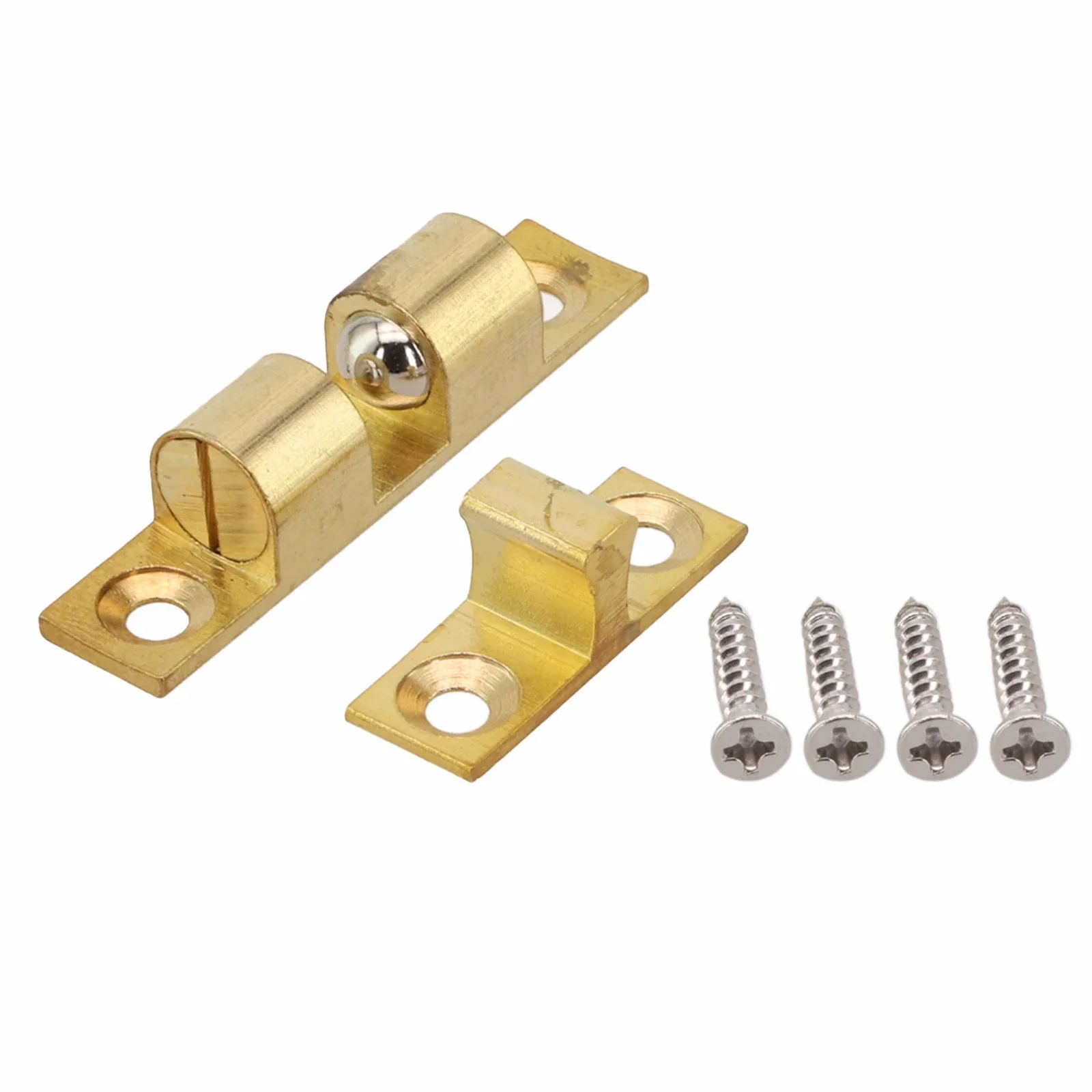 Cabinet Door Catch Solid Brass Adjustable Spring Ball Latch Furniture Door Closer With Free Screws 40mm/50mm/60mm/70mm