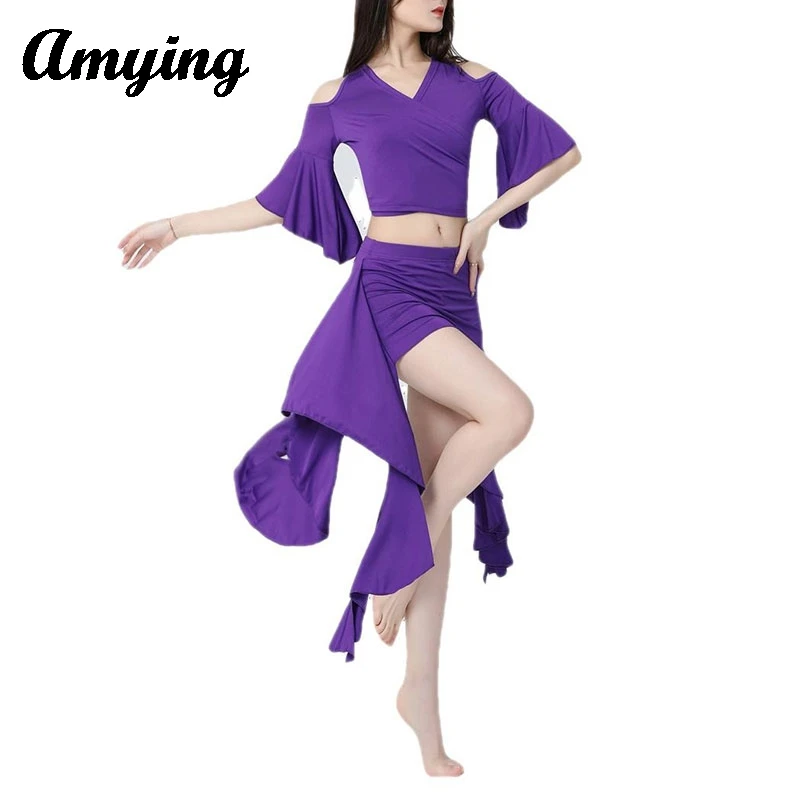 

Adult Belly Dance Costume Set Tops+Skirt Women Oriental Belly Dance Stage Performance Practice Clothing Lady Dancing Wear