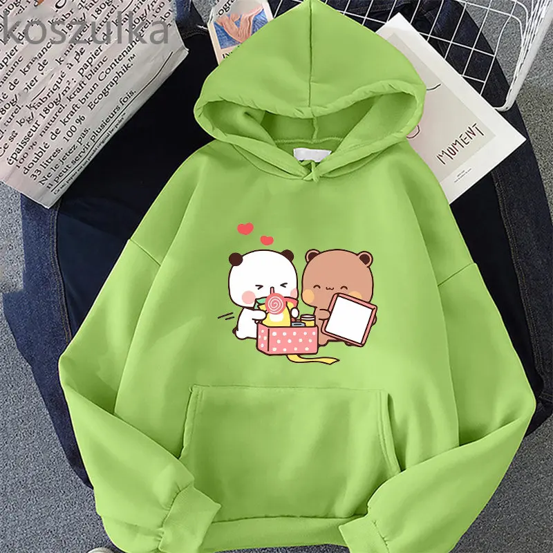 Kawaii bubu and dudut Hoodies Women Men Casual Long Sleeve Sweatshirt Kawaii Cartoon Graphic Printing Clothes Regular Streetwear