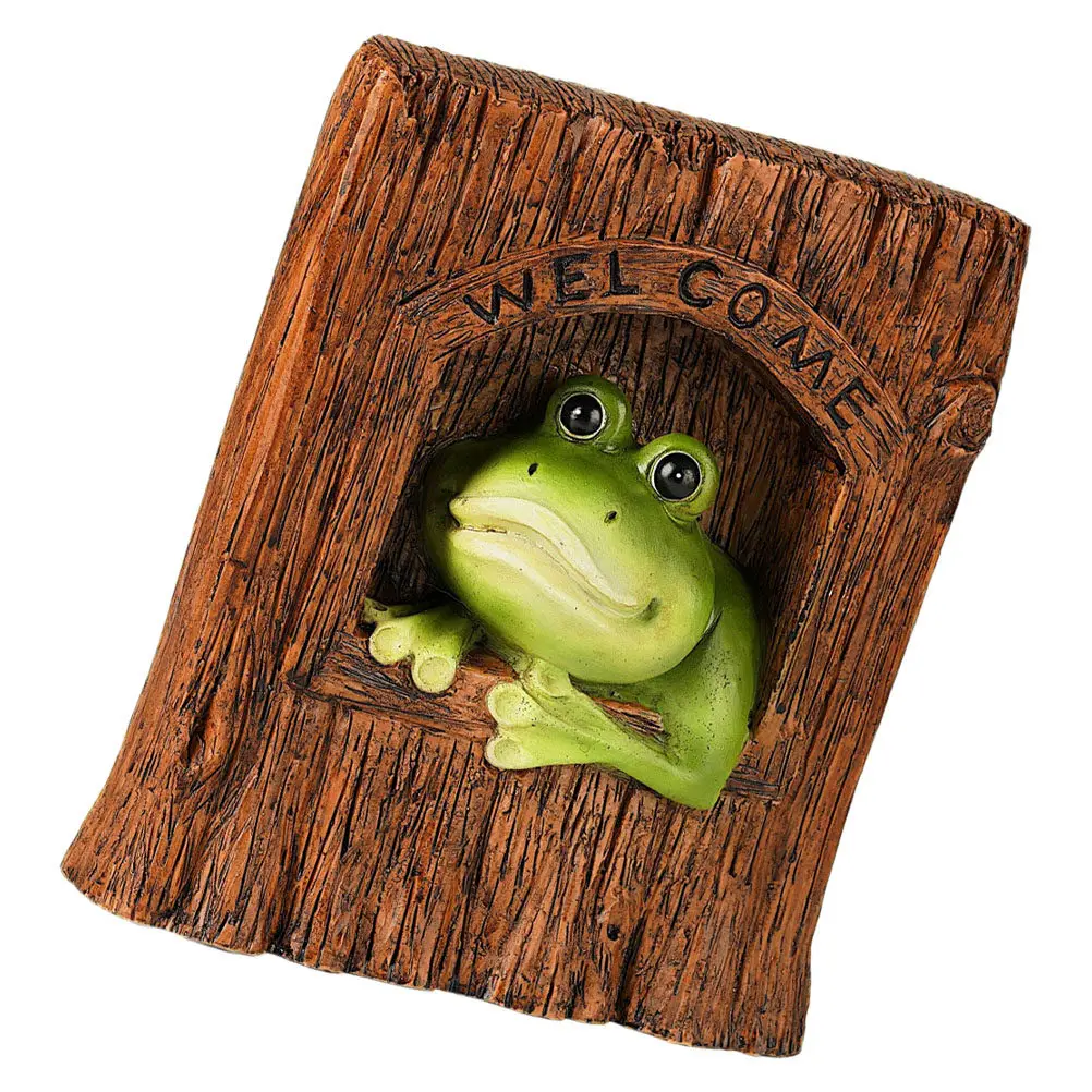 

1 шт. Подвесная статуэтка на дерево: причудливая садовая лягушка из смолы, декор для сада, уличная скульптура животного, маленькая, для двора, патио, газона