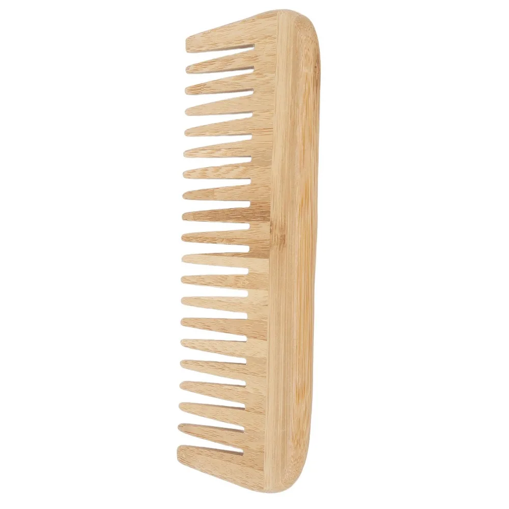 For Salon Safety Wide Tooth Comb Durable Lightweight Wet Hair Comb Portable Bamboo Comb Home Use