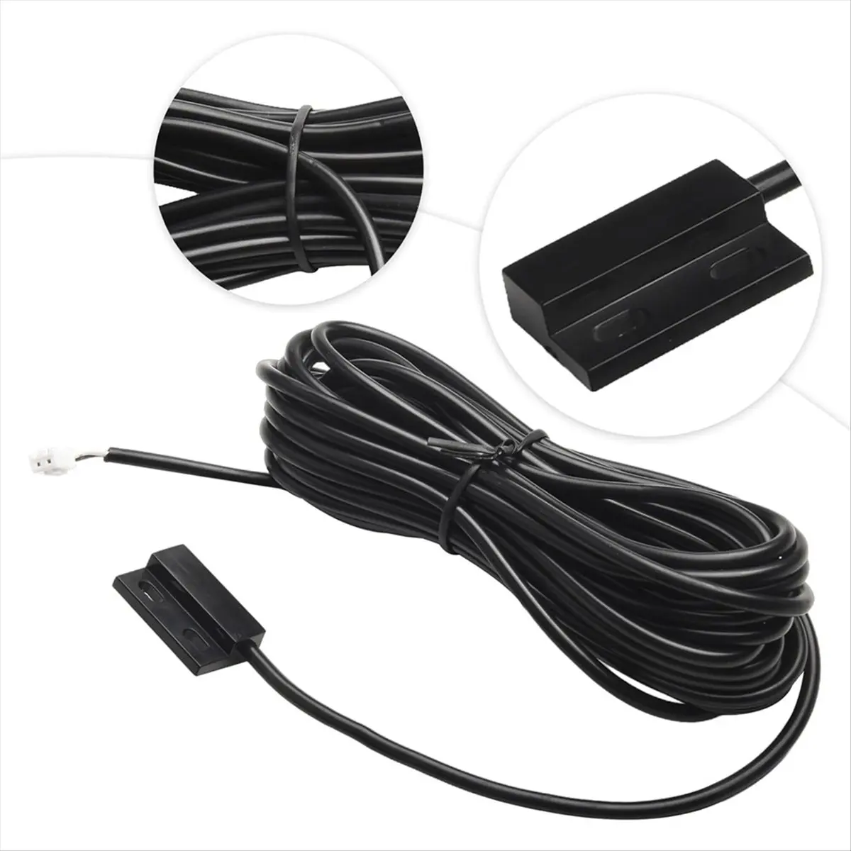 Reliable- Garage Door Magnetic Curtain Door Sensor with 5m Wired Magnetic Detector for Garage Door Opener Accessories