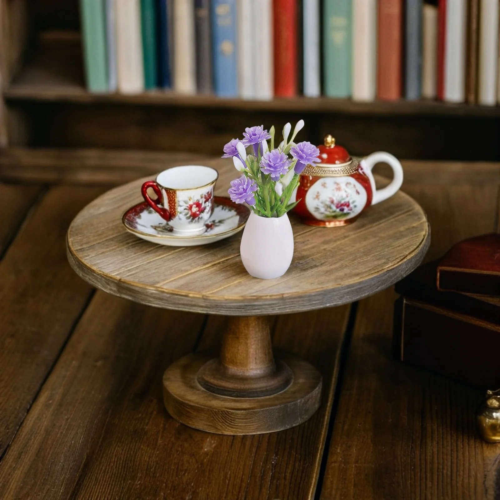 

4Pcs Simulation Flowers Decor Lifelike Mini Vase for Micro Landscape Dollhouse Potted Plant Faux Flowers Tabletop Ornament Fake