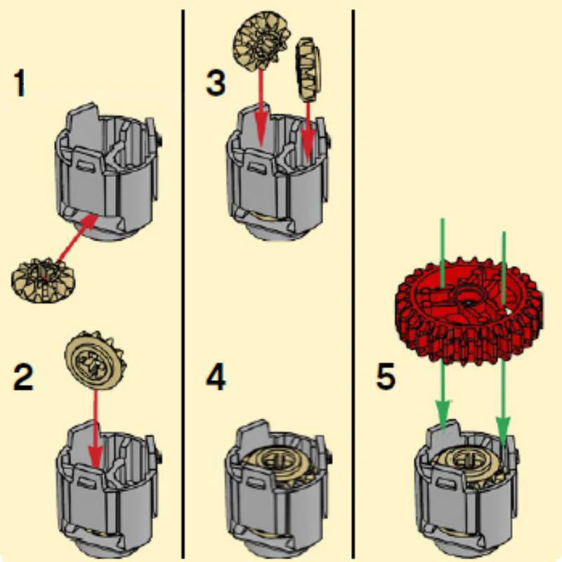 RCMixer-Pièces de brique MOC, Gear ou.com, Compatible avec les accessoires de technologie LEGOed, 65414, 65413, 20 pièces