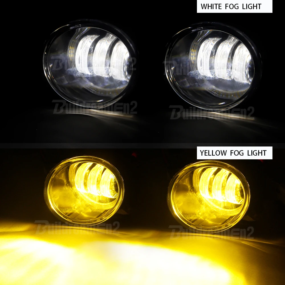 2 x anjo olho luz de nevoeiro montagem do carro led nevoeiro luz circulação diurna drl 12v para toyota rav4 rav 4 camry yaris tundra sienna matriz