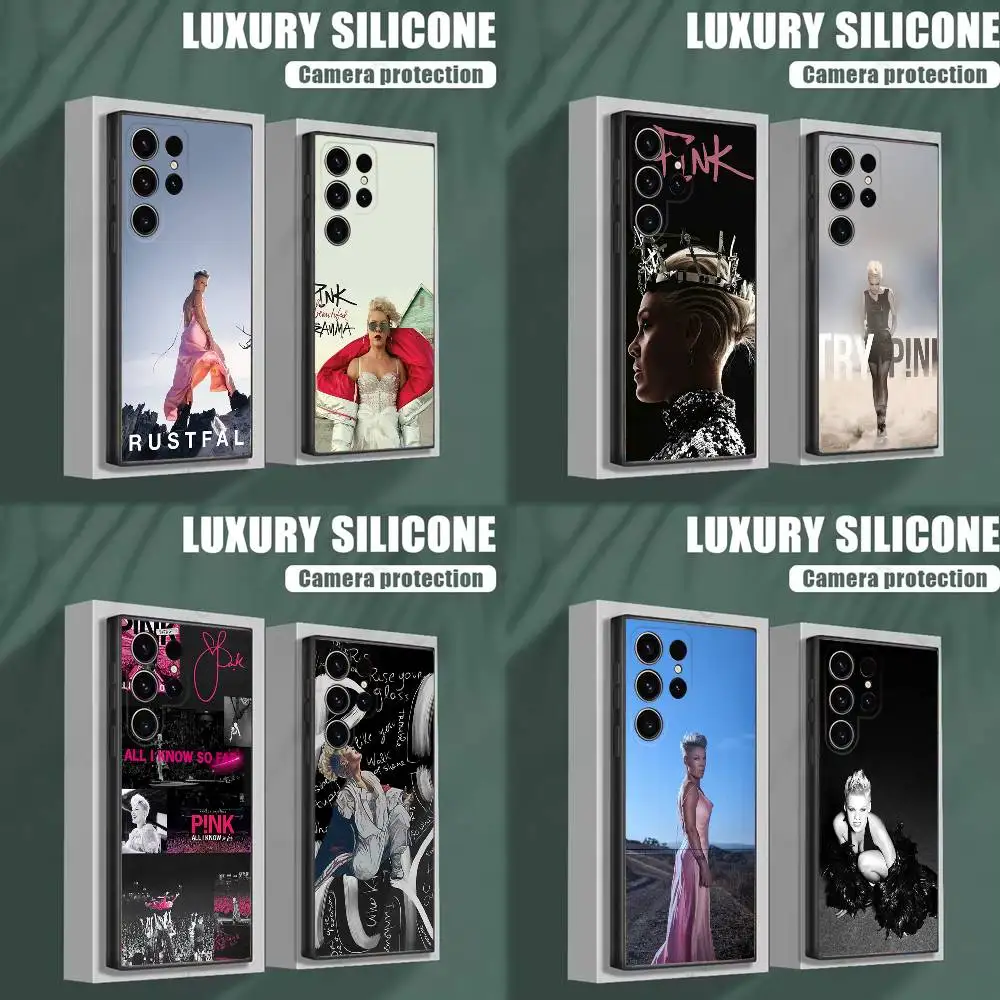 

P-P!nk Pink Alecia Beth Phone Case For Samsung S25,S24,S23,S22,S21,S20,S10,Ultra,Plus,Lite,FE,Soft Silicone Black Cover