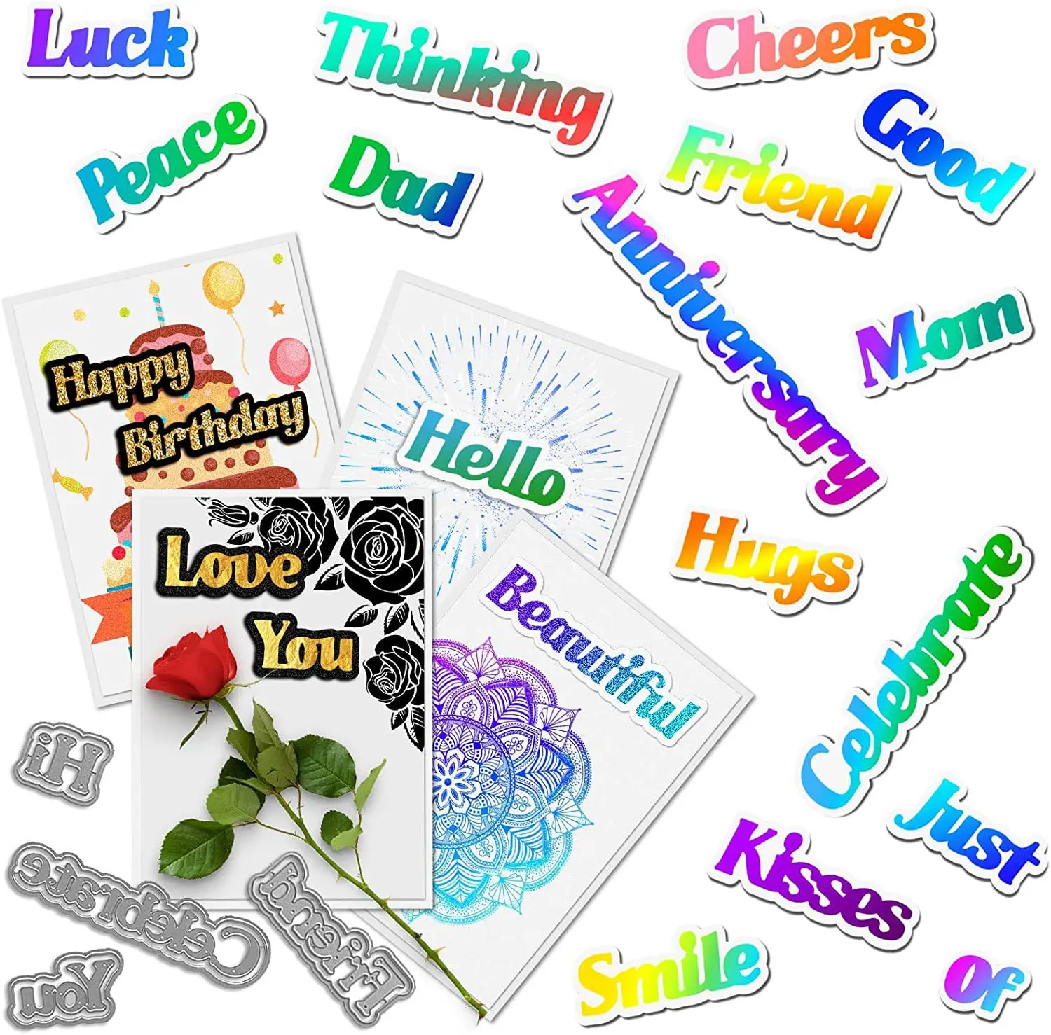 27 Kinds Common Greeting Words Hello Hi Friend Metal Cutting Dies Stencil for DIY Scrapbooking Decoration Cards Making 2022 New