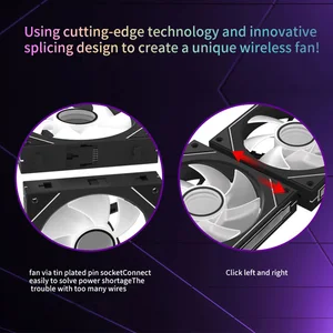 Coolcirc-Chassis-Lüfter mit kostenloser Drahtänderung 120mm 4 PWM 800-1800PRM CPU-Kühllagers 3 Pins 5V Argb 12 cm Computer-Lüfterkit für Spiele 8 Hauptverkaufsschrankmaschine mit 3 Fans - №4