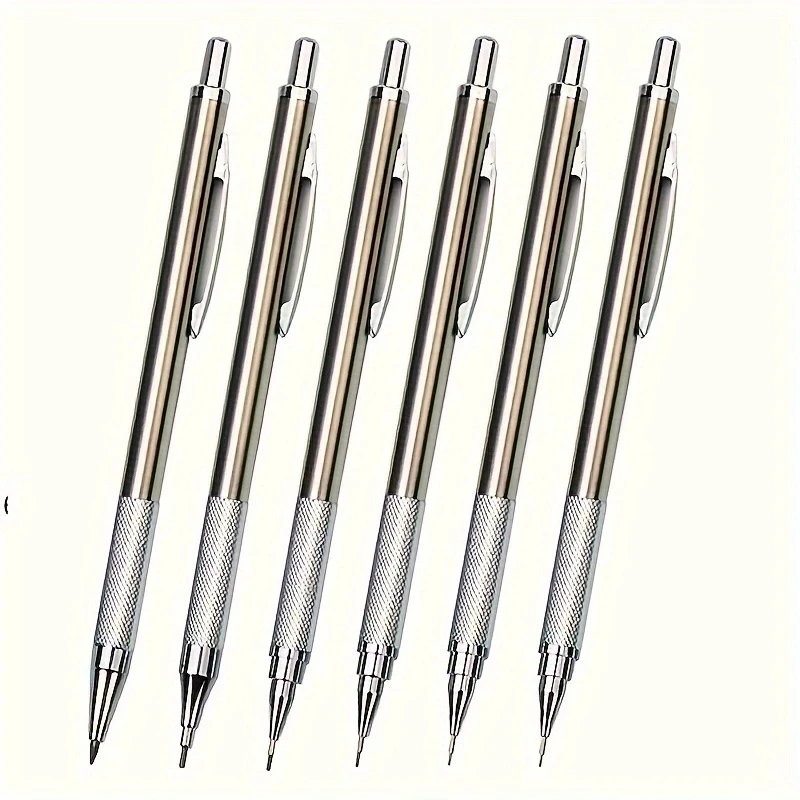 16 Delige Set Metalen Mechanische Potlood Met Pen Zak Lood Gum Potlood Scherpe Set 0.3 0.5 0.7 0.9 1.3 2.0Mm Art Schets Automatisch