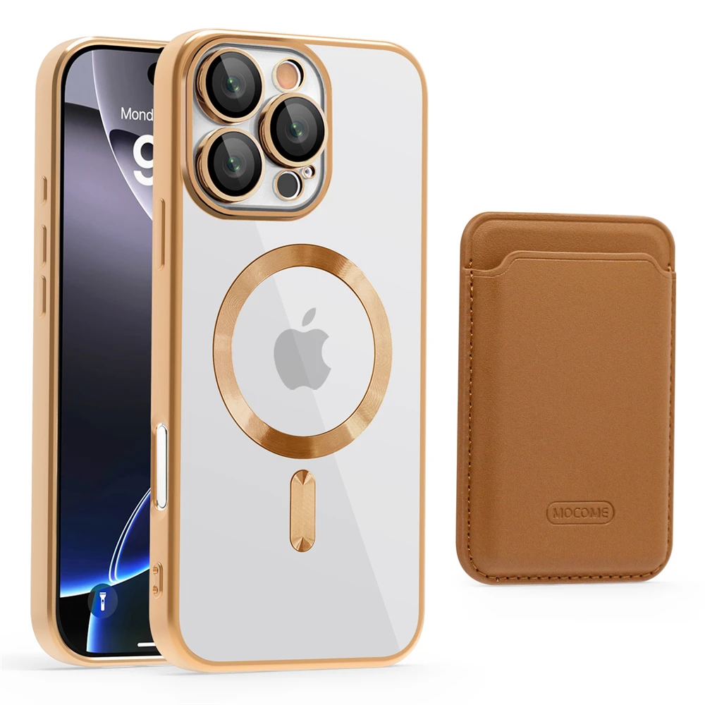 Luxus Original Für Magsafe Brieftasche Leder Überzug Klar Fall Für iPhone 12 13 14 15 16 Pro max 11 Karte Halter Telefon Tasche Abdeckung