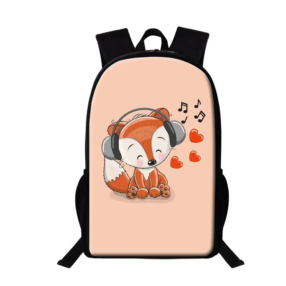 Zaino leggero per studenti primari stampa volpe Bookbag bambini Cartoon School Bags Animal Owl Bear Pig borsa multifunzione