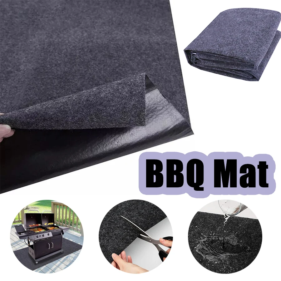 Square Grill Pad Mat Outdoor Fire Pit Mat BBQ Tools for Protecting Wooden Floors Lawn Terrace Heat Resistant Flame Retardant Pad