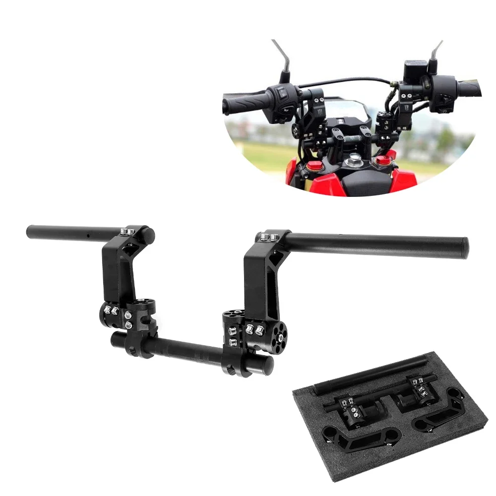 

22mm Motorcycle Handlebar Adjustable Steering Handlebars Kit Black Silver Universal For Yamaha Scooter 125cc Dirt Bike Racing
