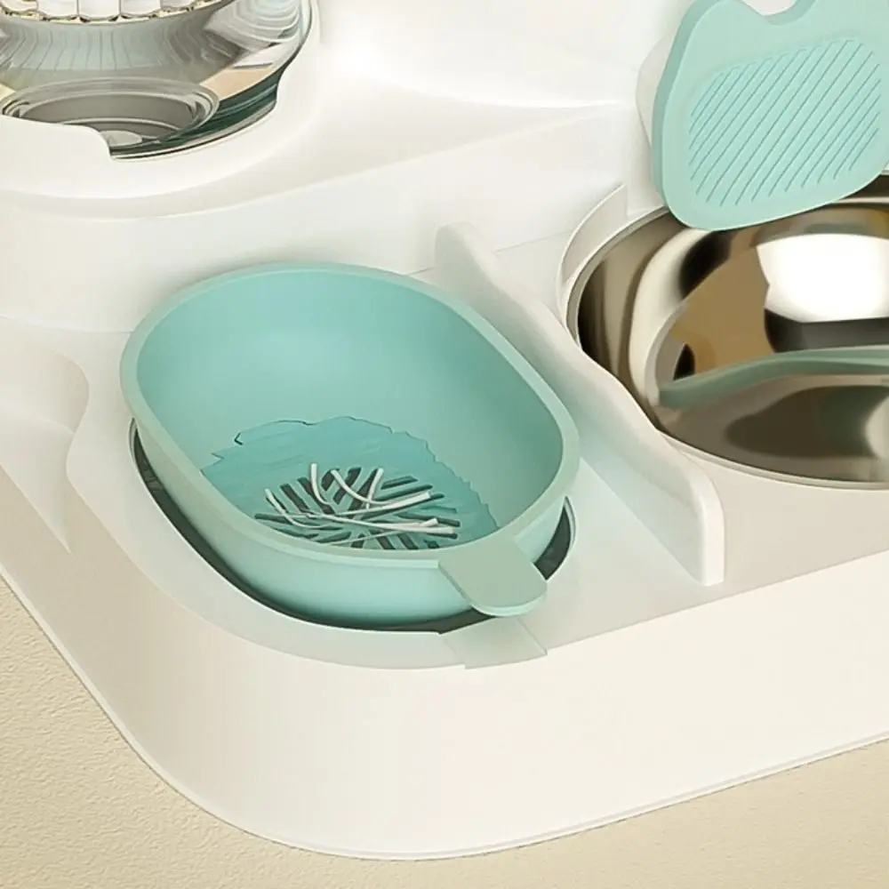 

Separate Design Pet Integrated Feeder Anti Spill Detachable 2 in 1 Cat Food Dispenser Large Capacity with Stainless Steel Bowl