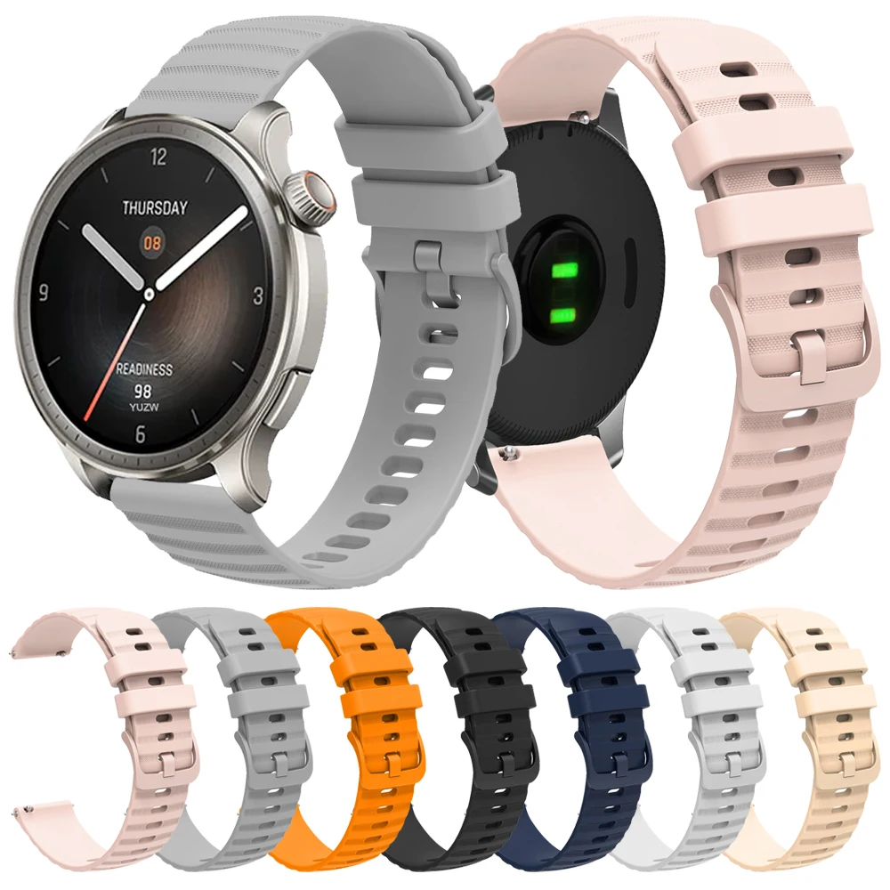 22mm Strap for Huami Amazfit Balance Smartwatch Band AMAZFIT GTR 4 2e 3 Pro 47mm BIP 5 Cheetah Pace Sport Silicone Bracelet Belt