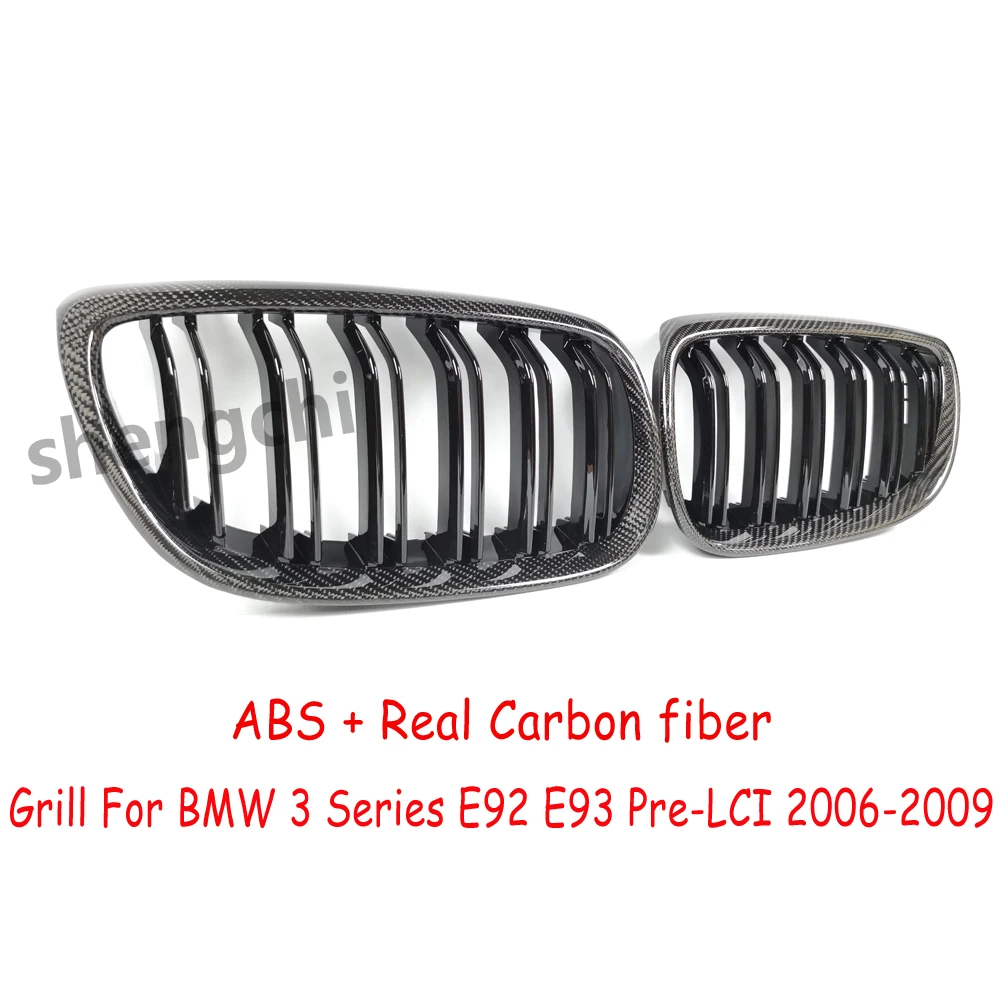 E92 Pre-LCi Carbon Fiber Front Bumper Grills For BMW 3 Series E92 E93 (And It's M3) 323i 325i 328i 330i 320i Grille 2006-2009