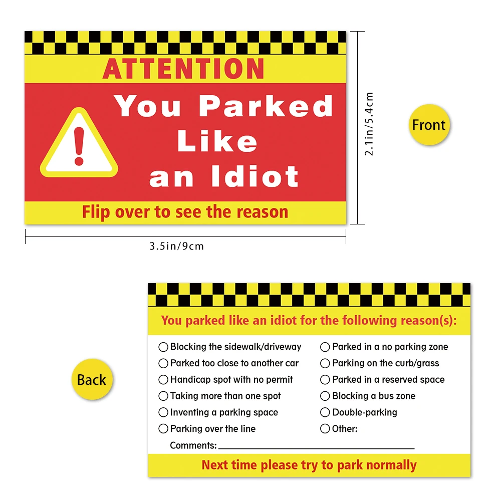 50pcs,Parking Violation Cards ,Funny Parking Violation Cards 3.5 x 2 inch Parking Violation Cards,Funny Parking Violation Cards