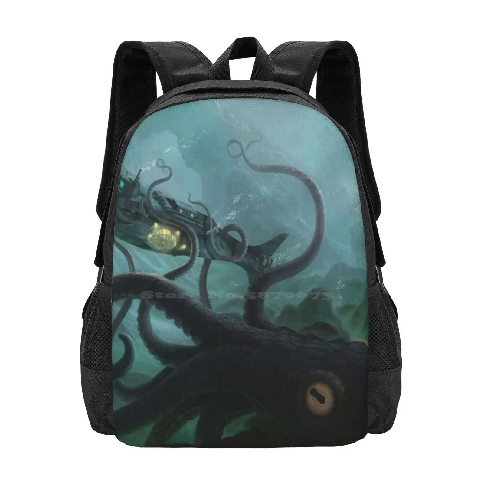 Der Nautilus-Taschen-Rucksack für Männer, Frauen, Mädchen, Teenager, Science-Fiction, Sci-Fi, U-Boot, Nautilus, Kapitän, Nemo, Ozean, Meer, Tintenfisch