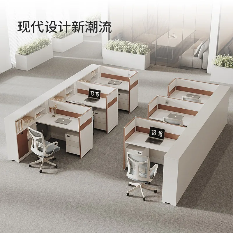 Company screen desk customer service finance staff office t-shaped three double face-to-face table and chair combination