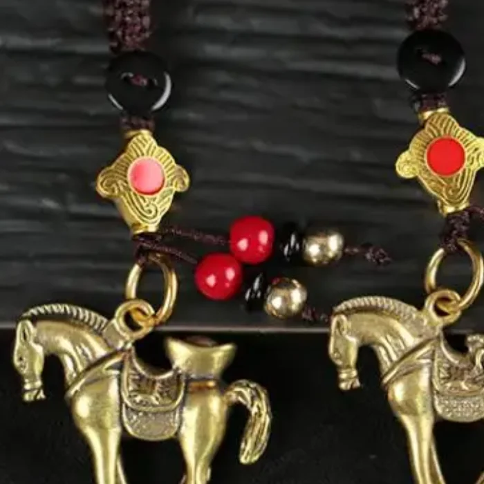 

2026 год китайского зодиака, лошадь, счастливый кулон, брелок, медь, фэн-шуй, богатство, брелок для ключей, женская и мужская сумка, очаровательное ювелирное изделие, подарок