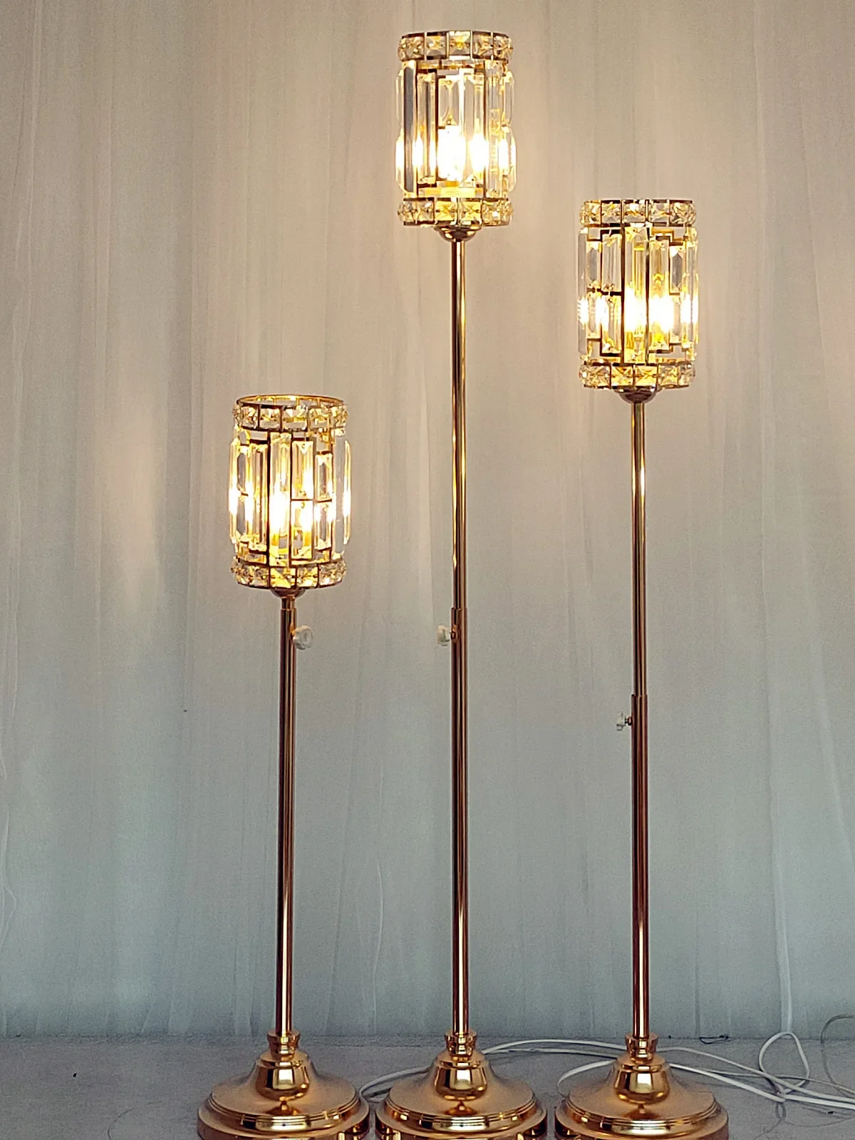 Flexible Adjustable Height Wedding Crystal Candle Holder, Suitable for Wedding Parties Hotel Lighting Road Leading,venue Decor