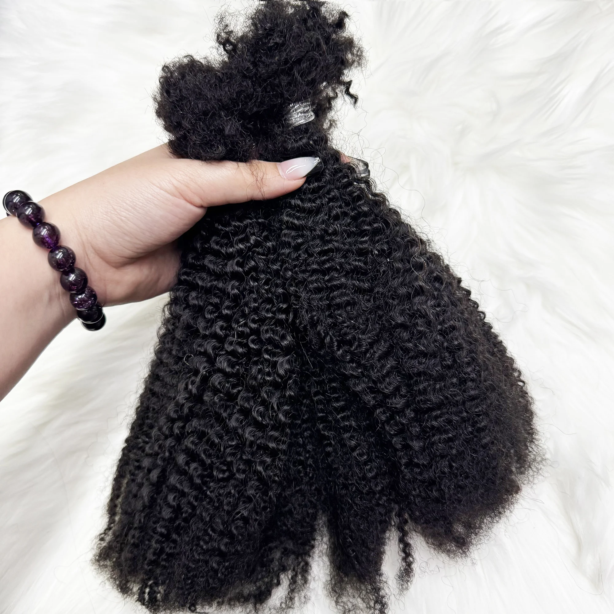 30g/Pack Afro Kinky Curly Brazilian Human Hair Bulk for Braiding Dreadlock Extension for Women 100% Human Hair No Weft Bundles