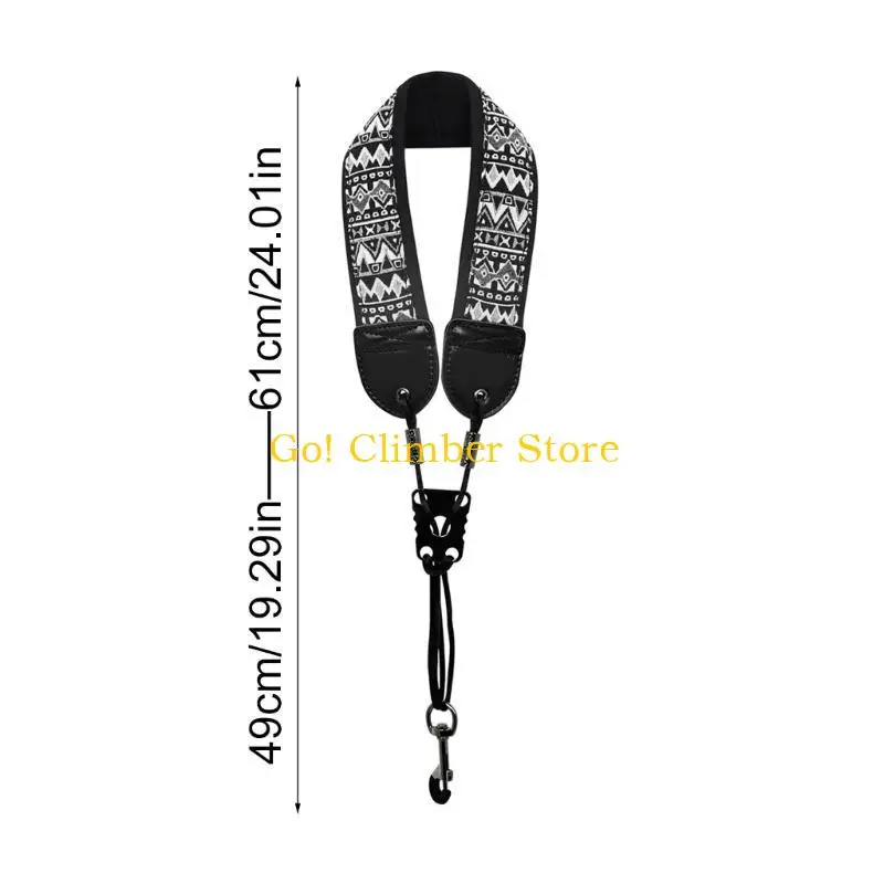 حزام رقبة عملي للساكسفون Q84C مع خطاف ثابت بإبزيم سميك ومبطن #6