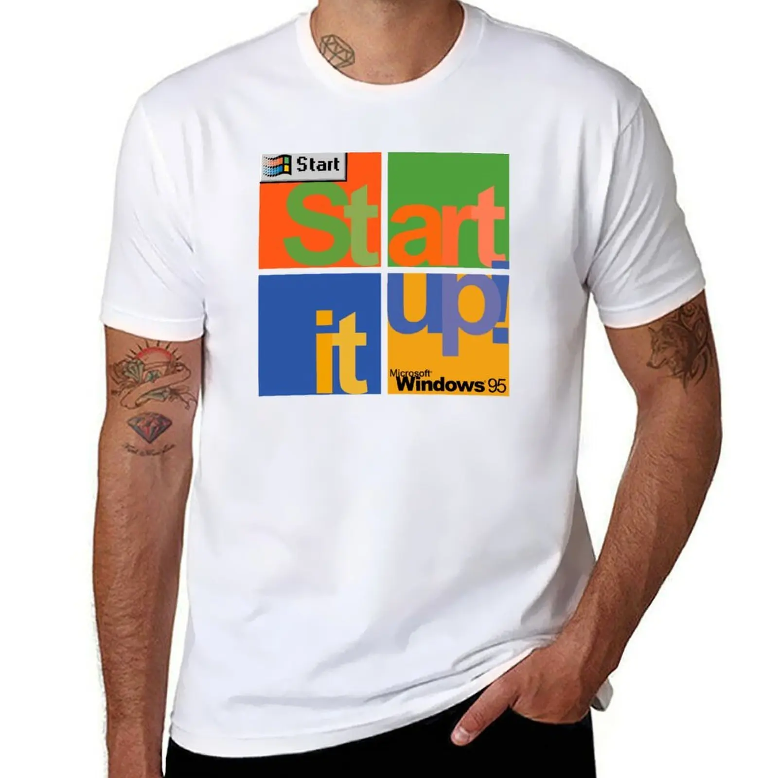 

Start It Up! - Microsoft Windows 95 T-Shirt t shirts for man cotton funny man t shirt luxury T-Shirt