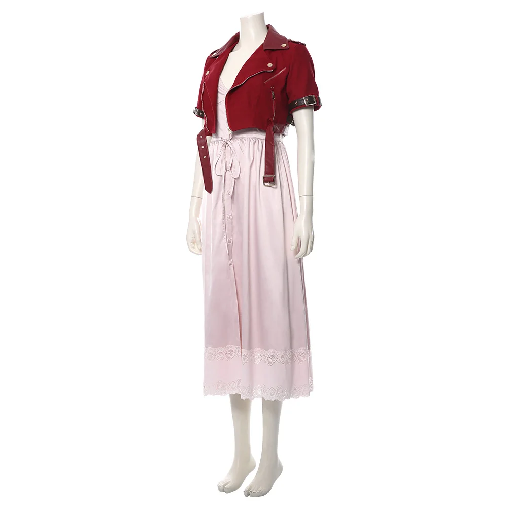 Final Fantasy 7 Aerith Gainsward Cosplay Traje para Mulheres, Disfarce Adulto, Vestido Medieval, Roupa Espartilho, Fato Carnaval Halloween