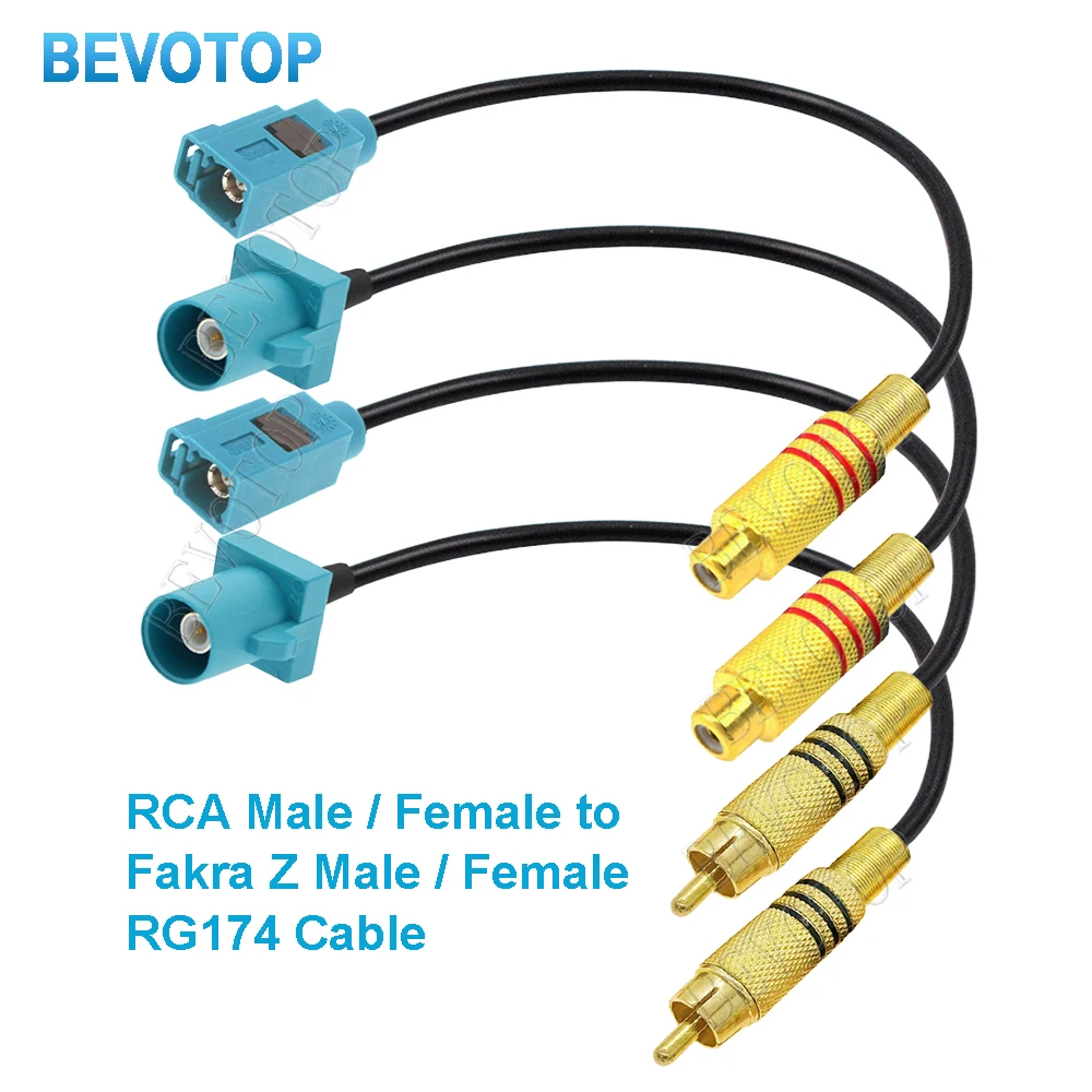 1Pcs RCA Male/Female to Fakra Z Male/Female Video Cable Adapter RG174 Pigtail Car Parking Reversing Rear View Camera Adapter