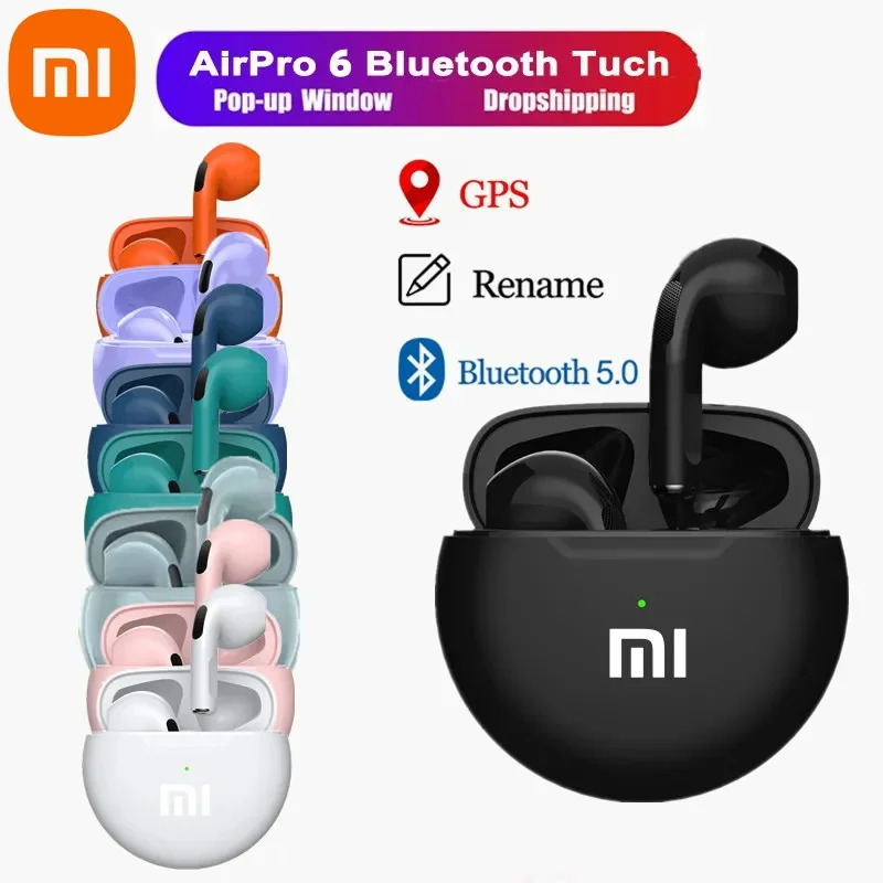 Originele Xiaomi Air Pro 6 Oortelefoon TWS 9D HIFI Headset Bluetooth Muziek Oordopjes Voor IPhone Android Draadloze Pods Hoofdtelefoon