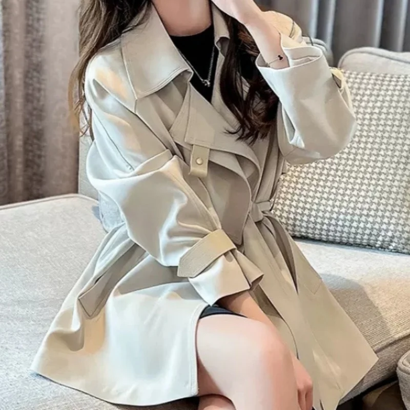 

Windbreaker Jacket for Petite Women, New Spring and Autumn Mid-Length Korean Style Fashionable and Stylish Coat, New Design