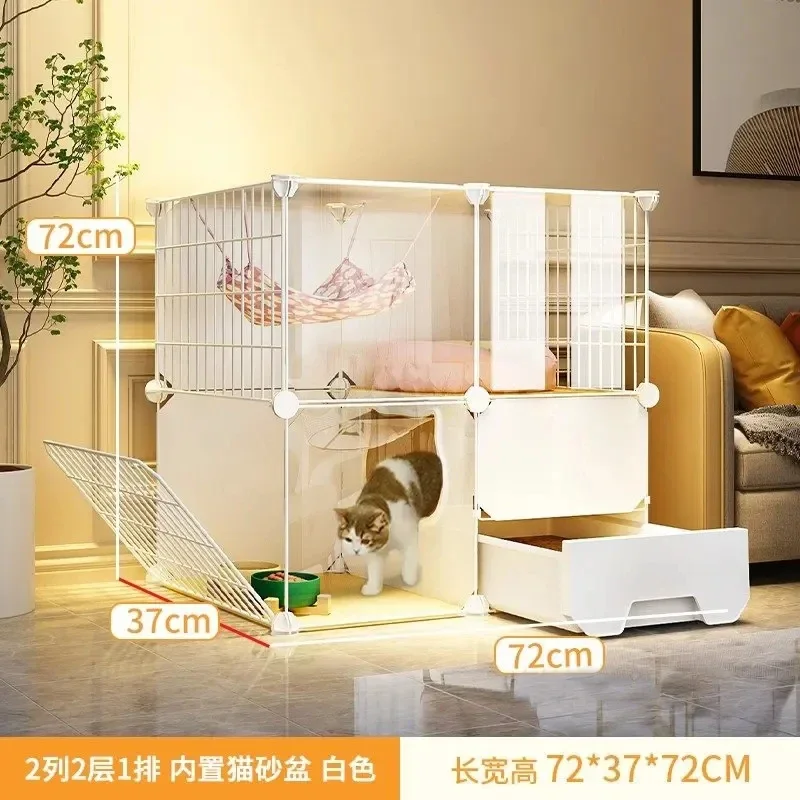 Cat Cages Home Indoor Cat Litter Box Integrated House Simple Villa Toilet Super Large Free Space Pet Products